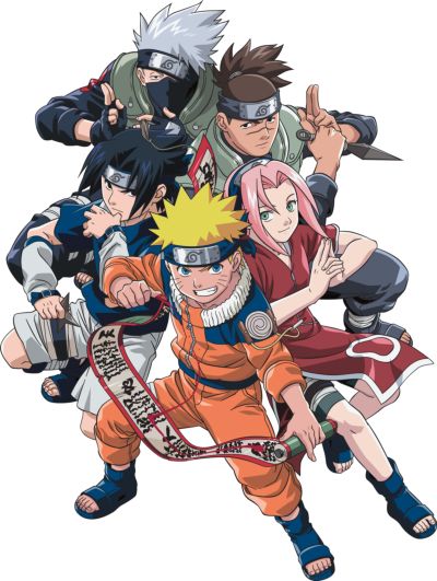 Kakashi, Sasuke Naruto, Sakura a Iruka.jpg